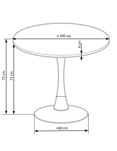 CARMELO stół okrągły, blat - orzech, noga - czarny (3p 1szt)