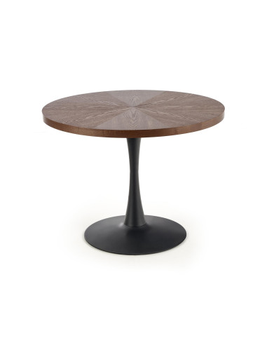 CARMELO stół okrągły, blat - orzech, noga - czarny (3p 1szt)