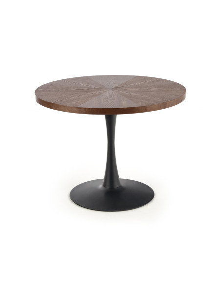 CARMELO stół okrągły, blat - orzech, noga - czarny (3p 1szt)