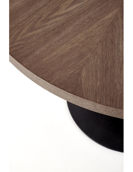 CARMELO stół okrągły, blat - orzech, noga - czarny (3p 1szt)