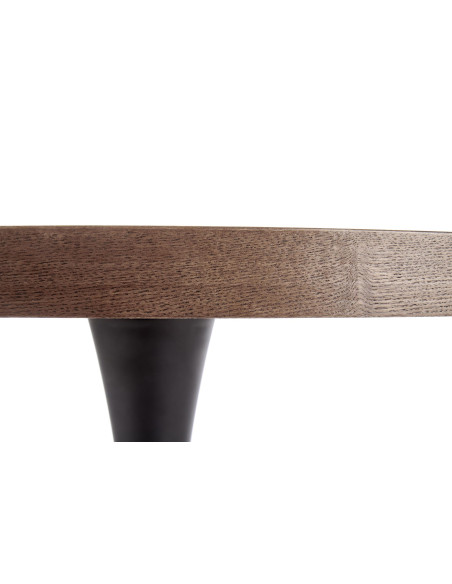 CARMELO stół okrągły, blat - orzech, noga - czarny (3p 1szt)