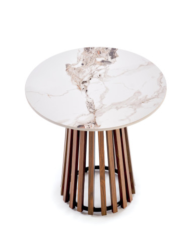 CARINA_S  ława beżowy marmur / orzechowy (2p 1szt)