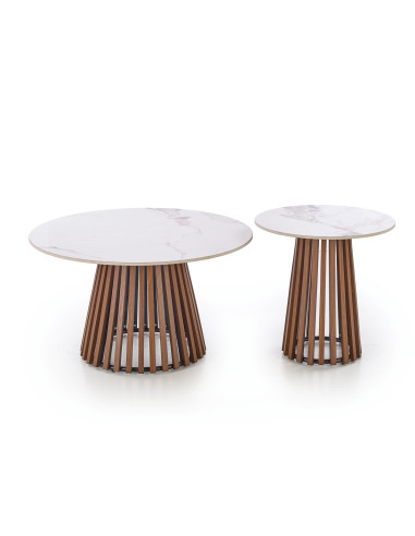 CARINA  ława beżowy marmur / orzechowy (2p 1szt)