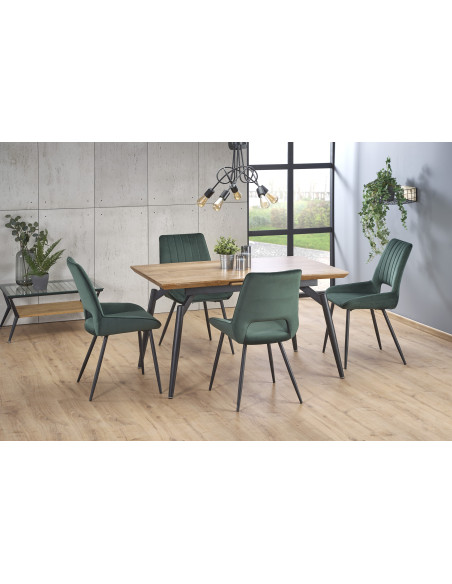 CAMBELL stół rozkładany, blat - naturalny, nogi - czarny (2p 1szt)