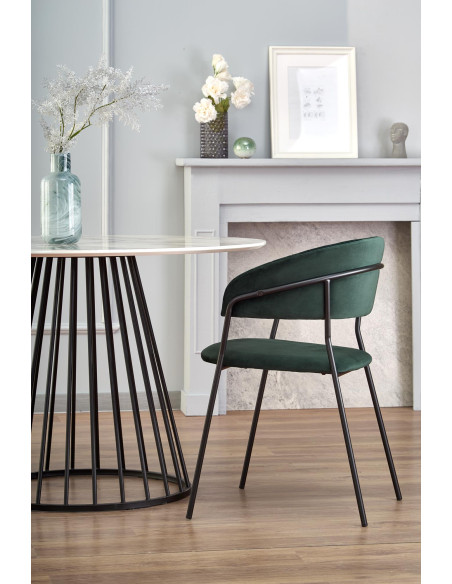 BRODWAY stół blat - biały marmur, noga - czarny (2p 1szt)