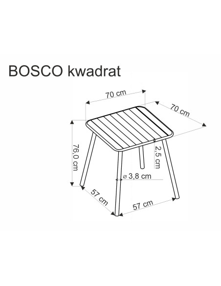 BOSCO stół kwadrat czarny (2p 1szt)