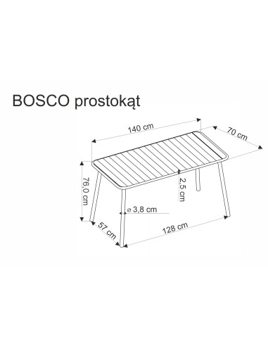 BOSCO stół prostokąt  czarny (2p 1szt)