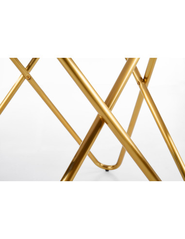 BONELLO stół, blat - popielaty marmur, nogi - złoty (2p 1szt)