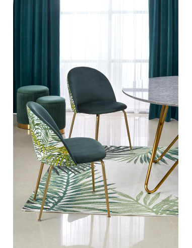 BONELLO stół, blat - popielaty marmur, nogi - złoty (2p 1szt)