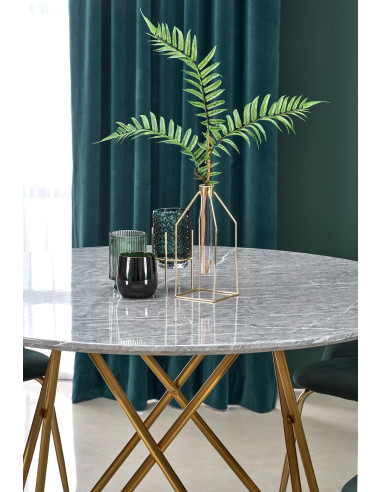 BONELLO stół, blat - popielaty marmur, nogi - złoty (2p 1szt)