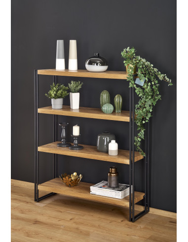 BOLIVAR REG1 regał dąb złoty / czarny (1p 1szt)