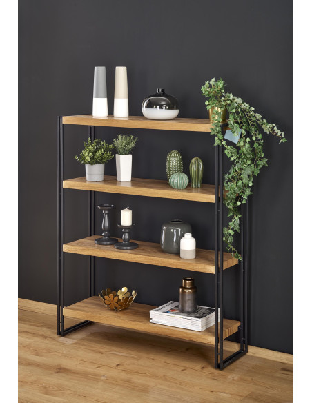 BOLIVAR REG1 regał dąb złoty / czarny (1p 1szt)