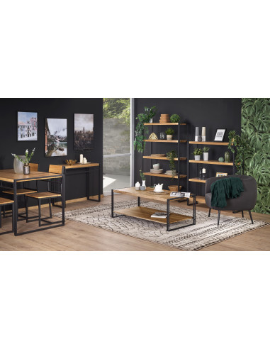 BOLIVAR REG1 regał dąb złoty / czarny (1p 1szt)