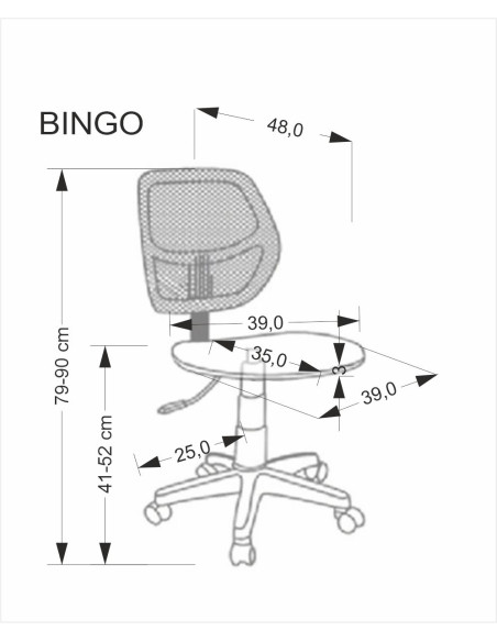 BINGO fotel młodzieżowy czarny