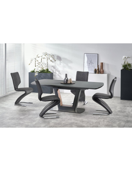 BILOTTI stół rozkładany antracytowy mat / orzech (3p 1szt)