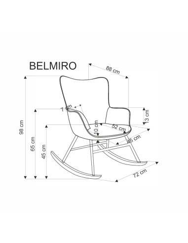 BELMIRO fotel wypoczynkowy z funkcją kołyski, oliwkowy (1p 1szt)