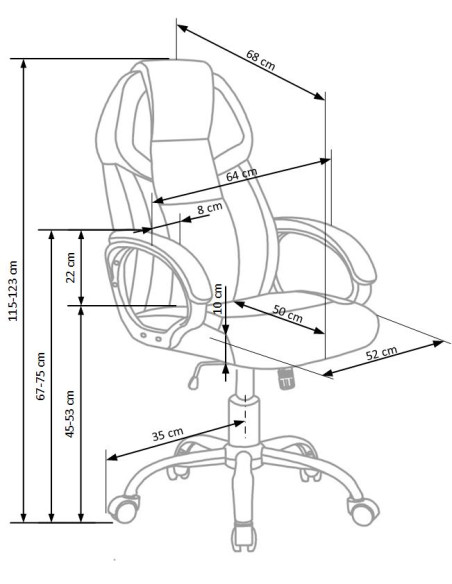 BARTON fotel gabinetowy czarno-biały