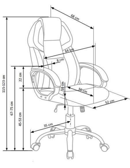 BARTON fotel gabinetowy czarno-biały