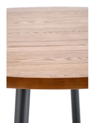 BARRY stół okrągły, blat - orzechowy, nogi - czarny (1p 1szt)