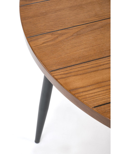 BARRY stół okrągły, blat - orzechowy, nogi - czarny (1p 1szt)