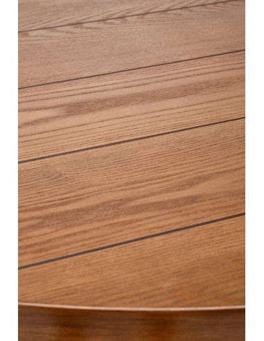 BARRY stół okrągły, blat - orzechowy, nogi - czarny (1p 1szt)