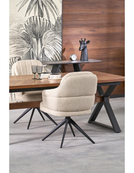 BARON stół rozkładany, orzechowy / czarny (2p 1szt)