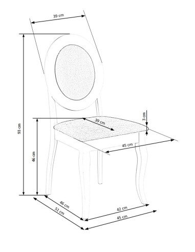 BAROCK krzesło biały / popielaty (1p 2szt)