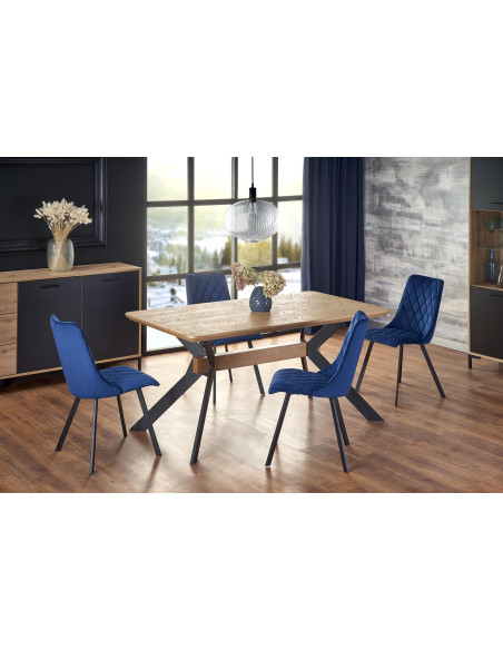 BACARDI stół rozkładany dąb naturalny / czarny (2p 1szt)