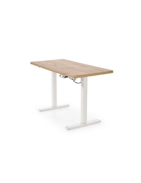 B54 biurko z funkcją regulacji wysokości, blat - dąb artisan, stelaż - biały (2p 1szt)