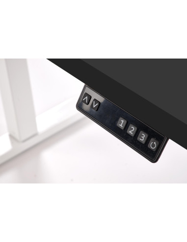 B54 biurko z funkcją regulacji wysokości, blat - czarny, stelaż - biały (2p 1szt)