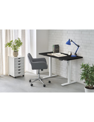 B54 biurko z funkcją regulacji wysokości, blat - czarny, stelaż - biały (2p 1szt)