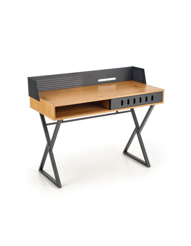 B43 biurko dąb złoty / czarny (1p 1szt)