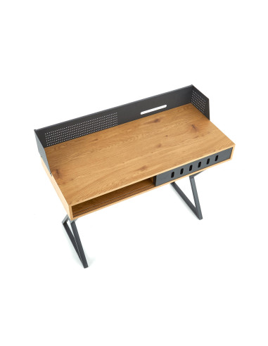 B43 biurko dąb złoty / czarny (1p 1szt)