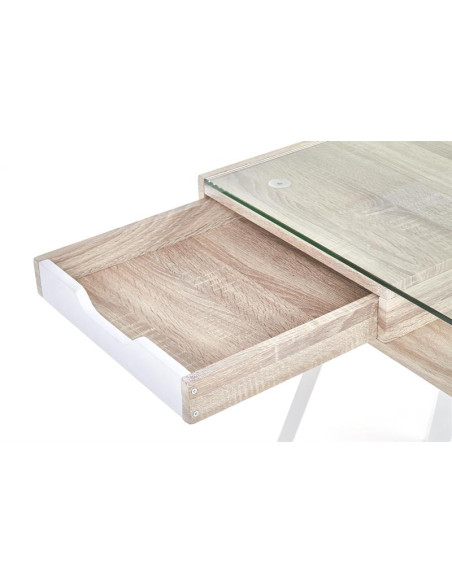 B33 biurko dąb sonoma-biały (1p 1szt)