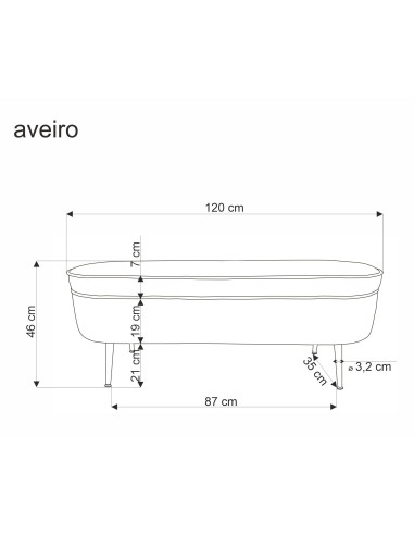 AVEIRO ławka z funkcją pojemnika, kremowy (1p 1szt)