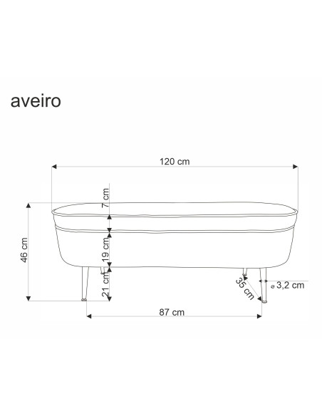 AVEIRO ławka z funkcją pojemnika, kremowy (1p 1szt)