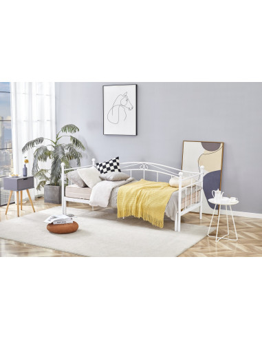 ARIZA łóżko z wysuwanym dodatkowym materacem, biały (1p 1szt)