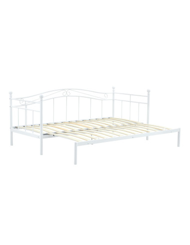 ARIZA łóżko z wysuwanym dodatkowym materacem, biały (1p 1szt)