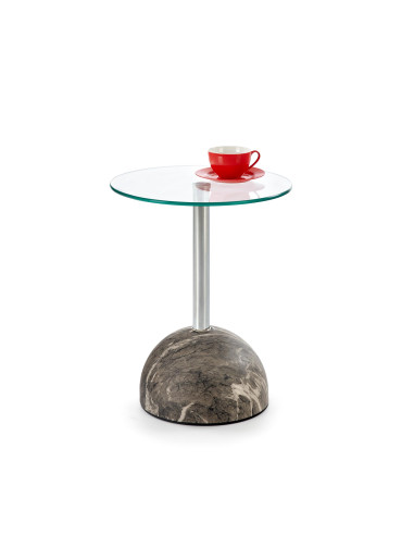 ARIANA ława, popielaty marmur / transparentny (2p 1szt)