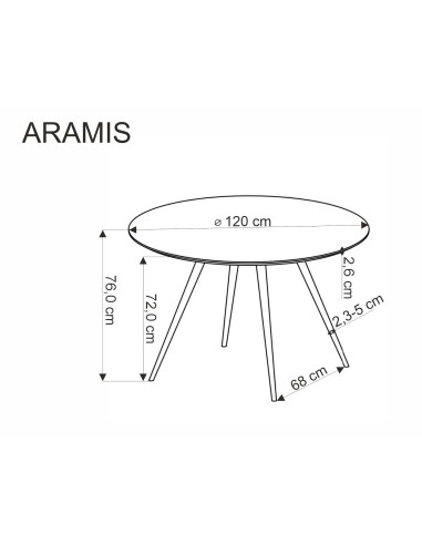 ARAMIS stół, blat - lastryko, nogi - biały (2p 1szt)