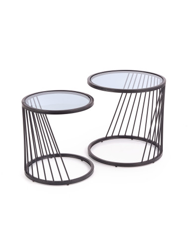 ANTILLA zestaw 2 ław czarny / dymiony (1p 1szt)