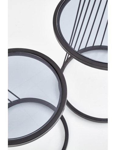 ANTILLA zestaw 2 ław czarny / dymiony (1p 1szt)