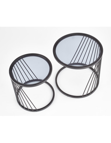 ANTILLA zestaw 2 ław czarny / dymiony (1p 1szt)