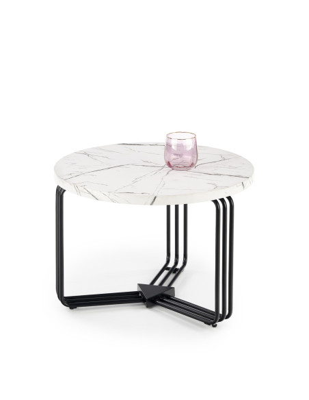 ANTICA M ława blat - biały marmur, stelaż - czarny (2p 1szt)