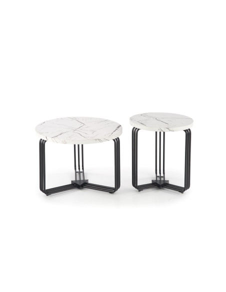 ANTICA M ława blat - biały marmur, stelaż - czarny (2p 1szt)