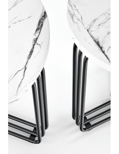 ANTICA M ława blat - biały marmur, stelaż - czarny (2p 1szt)