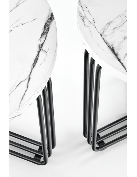 ANTICA M ława blat - biały marmur, stelaż - czarny (2p 1szt)