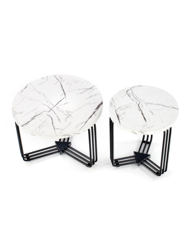 ANTICA M ława blat - biały marmur, stelaż - czarny (2p 1szt)