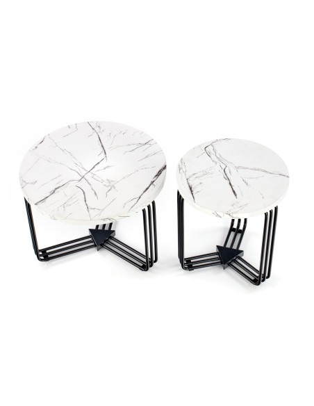 ANTICA M ława blat - biały marmur, stelaż - czarny (2p 1szt)