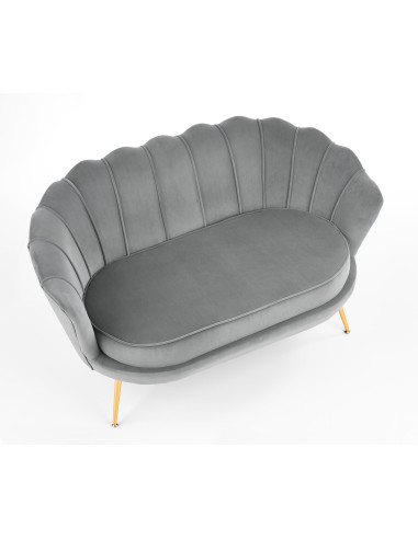 AMORINITO XL fotel wypoczynkowy popielaty / złoty